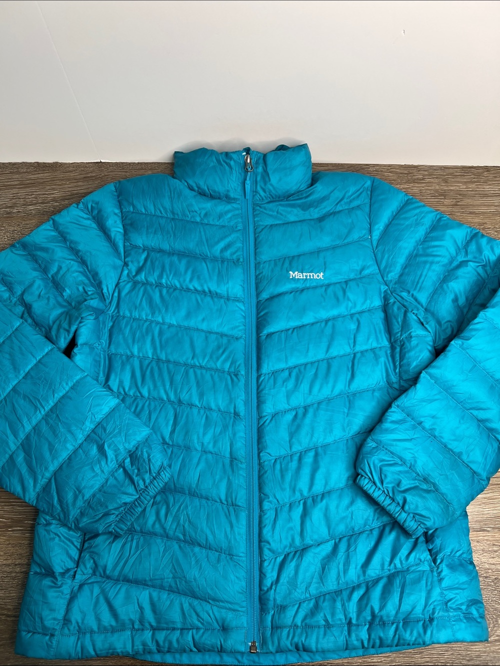 Marmot 800 Fill Goose Down Puffer Jacket Turquoise Blue Women’s Large
